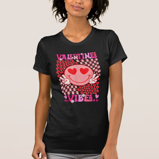 Groovy Valentine's Day Heart Valentine T-Shirt (Vorderseite)