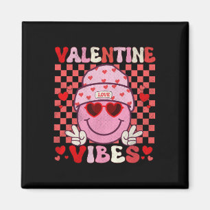 Groovy Valentinstag Vibes Valentinstag Shirts Für  Magnet