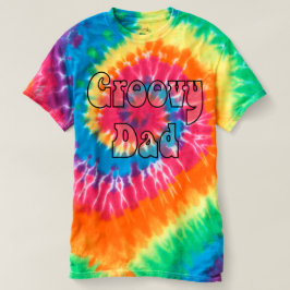 Groovy Vater-Regenbogen-Spirale-gefärbte Krawatte T-Shirt