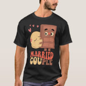 Groovy Verheiratet Couple Pancake Chocolate Liebe T-Shirt (Vorderseite)