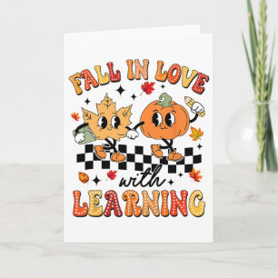 Groovy Verliebe Dich In Das Lernen Herbst Kürbis T Karte