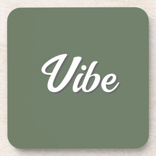 Groovy Vibe Retro Olive Green Getränkeuntersetzer (Vorderseite)