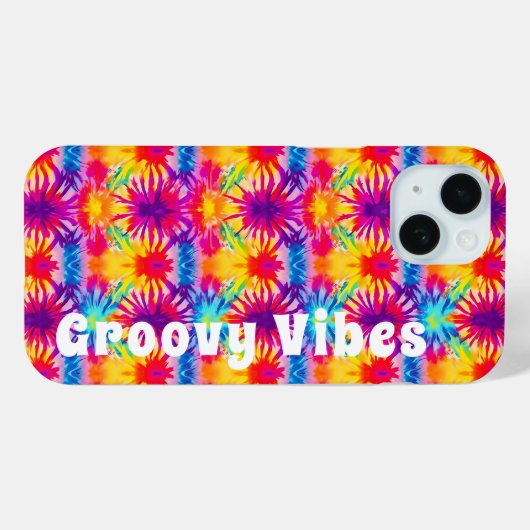 Groovy Vibes Gefärbte Krawatte individuell anpassb Case-Mate iPhone Hülle (Rückseite (Horizontal))