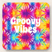 Groovy Vibes Gefärbte Krawatte individuell anpassb Getränkeuntersetzer (Vorderseite)