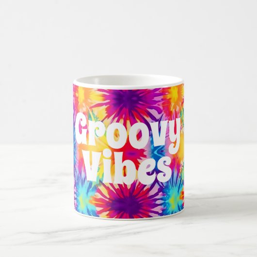 Groovy Vibes Gefärbte Krawatte individuell anpassb Kaffeetasse (Mittel)