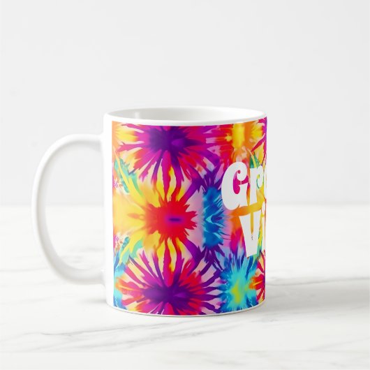 Groovy Vibes Gefärbte Krawatte individuell anpassb Kaffeetasse (Links)