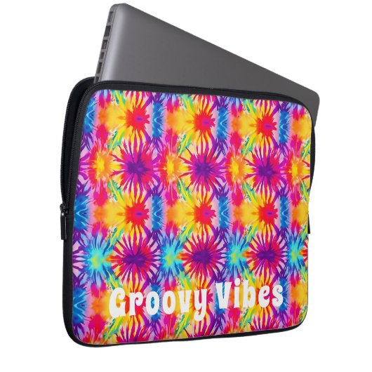 Groovy Vibes Gefärbte Krawatte individuell anpassb Laptopschutzhülle (Vorne Rechts)