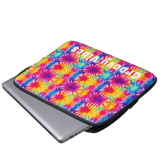 Groovy Vibes Gefärbte Krawatte individuell anpassb Laptopschutzhülle (Vorne Knopf)