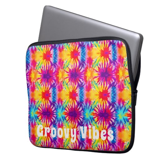 Groovy Vibes Gefärbte Krawatte individuell anpassb Laptopschutzhülle (Vorderseite Links)
