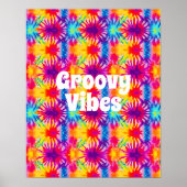Groovy Vibes Gefärbte Krawatte individuell anpassb Poster (Vorne)