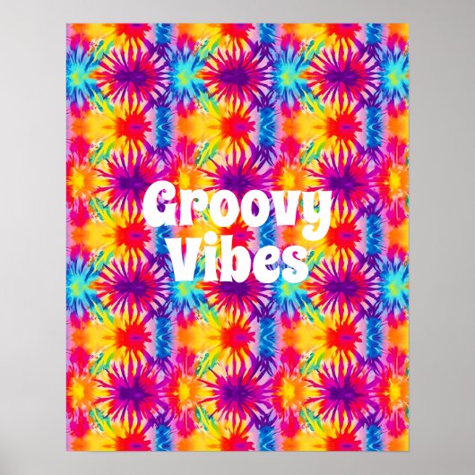 Groovy Vibes Gefärbte Krawatte individuell anpassb Poster (Vorne)
