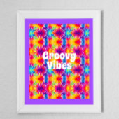 Groovy Vibes Gefärbte Krawatte individuell anpassb Poster