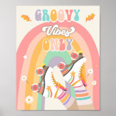 Groovy Vibes Only Roller Skate Skaten Retro Poster (Vorne)