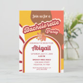 Groovy Vibes Retro Wedding Vintag Einladung (Stehend Vorderseite)