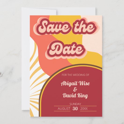 Groovy Vibes Retro Wedding Vintag Save the Date (Vorderseite)