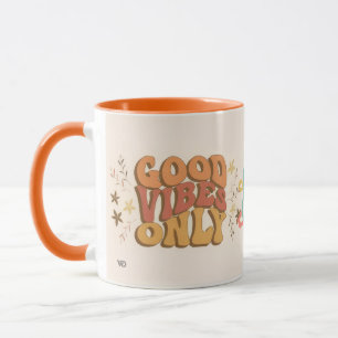 Groovy Vibes und Peace Sign Design Tasse