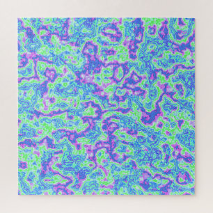Groovy Vibrany Colorful Trippy Maximalist Marmor Puzzle