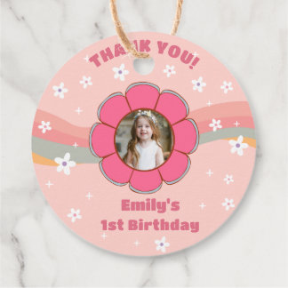 Groovy Vielen Dank Boho Floral Rainbow Geschenkanhänger