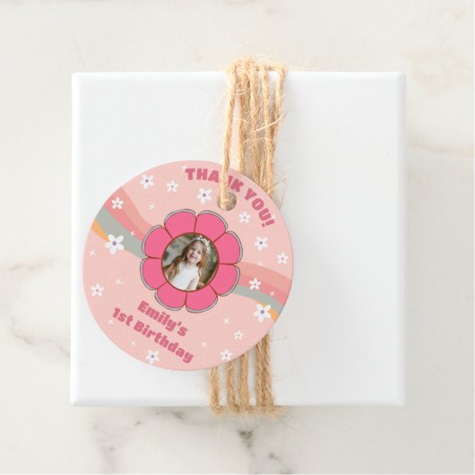 Groovy Vielen Dank Boho Floral Rainbow Geschenkanhänger (Beispiel)