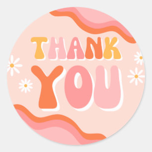 Groovy Vielen Dank, Ihr Sticker Groovy Favor Tag