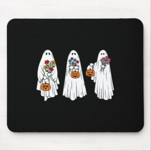 Groovy Vintag Floral Ghost Niedlich Halloween Spoo Mousepad