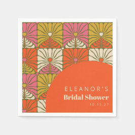 Groovy Vintag Orange Brautparty für Flora und Faun Serviette