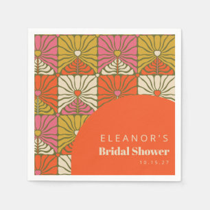 Groovy Vintag Orange Brautparty für Flora und Faun Serviette