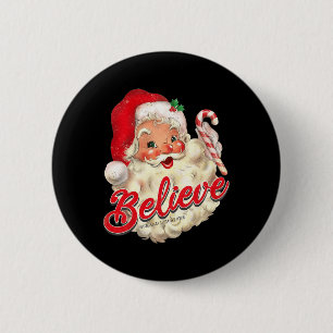 Groovy Vintag Santa Claus Merry Christmas Men Wom Button