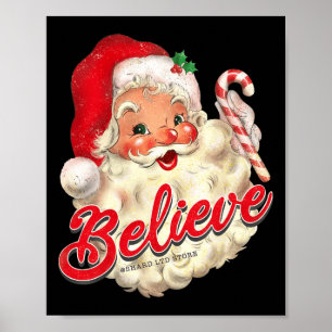 Groovy Vintag Santa Claus Merry Christmas Men Wom Poster