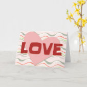 Groovy Vintag Style Heart Liebe Note Card Karte (Gelbe Blume)