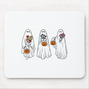 Groovy Vintage Floral Geist Cute Halloween Gruseli Mousepad