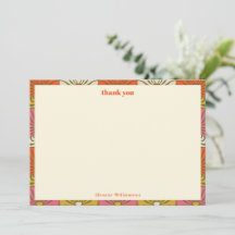 Groovy Vintage Orange Floral Bridal Shower Name