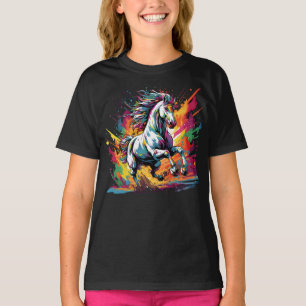 Groovy Vintage-Rennpferd Pop-Art T-Shirt