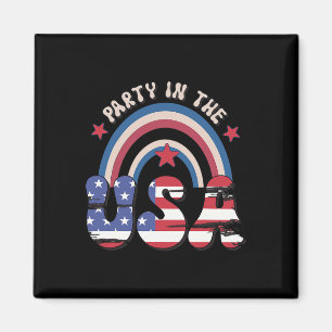 Groovy Vintages Party in den USA Rainbow American  Magnet