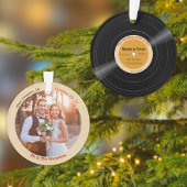 Groovy Vinyl Record Erste Verheiratete Weihnachtsf Ornament