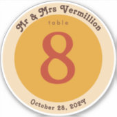 Groovy Vinyl Record Label Aufkleber für Tischnumme (Vorderseite)