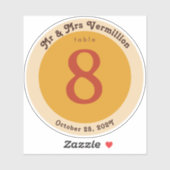 Groovy Vinyl Record Label Aufkleber für Tischnumme (Blatt)