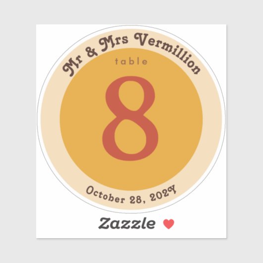 Groovy Vinyl Record Label Aufkleber für Tischnumme (Blatt)