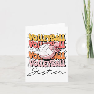 Groovy Volleyball Sister Coquette Bow Volleyball Karte