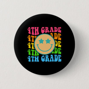 Groovy Vurth Grade Vibes Face Retro Lehrer zurück Button