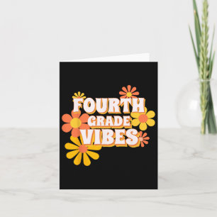Groovy Vurth Grade Vibes Retro Bubble to School Te Karte
