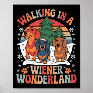Groovy Walking in der Dackel Wunderland Dackel Tr Poster