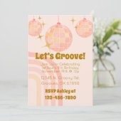 Groovy Watercolor Disco Einladung (Stehend Vorderseite)