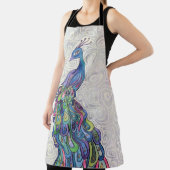 Groovy Watercolor Peacock Bird Schürze (InSitu)