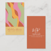 Groovy Waves Artist Handmade Artisan Designer Visitenkarte (Vorne/Hinten)