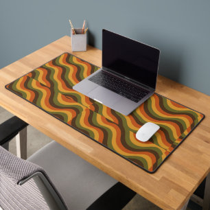 Groovy Waves Retro-Muster - 70er Jahre Vintage-Sti Schreibtischunterlage