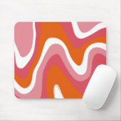 Groovy Wavy Farbige 70er Mousepad (Mit Mouse)