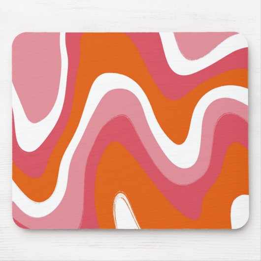 Groovy Wavy Farbige 70er Mousepad (Vorne)
