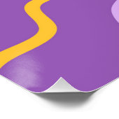 Groovy Wavy Stripe Lila Gelber Abstrakter Frühling Poster (Ecke)