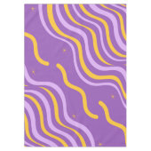 Groovy Wavy Stripe Lila Gelber Abstrakter Frühling Tischdecke (Vorderseite)